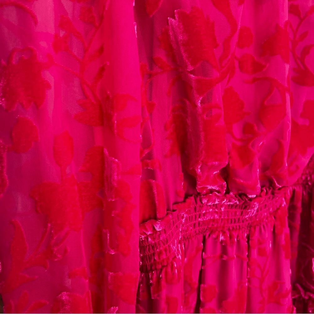 Shoshanna Arlene Tiered Velvet Burnout Mini Dress - Picture 6 of 12